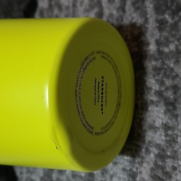 STARBUCKS 2016 MATTE NEON YELLOW SIREN STAINLESS STEEL INSULATED TUMBLER - Picture 4 of 8